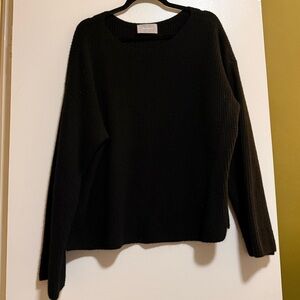 Everlane black cashmere oversized ribbed sweater XL